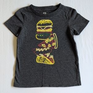 epic threads fast food graphic gray short sleeve t-shirt boys size 5